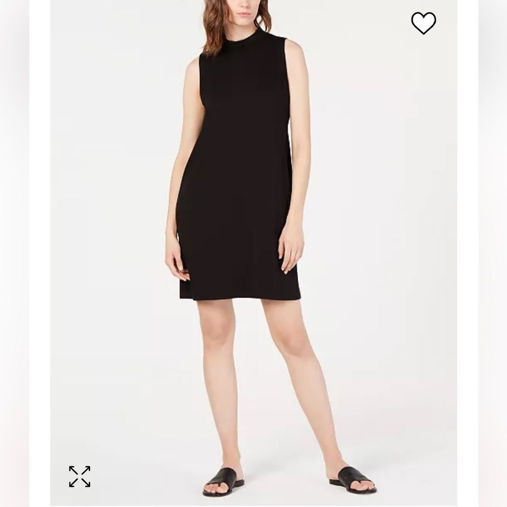 Eileen Fisher Mock Stretchy Jersey Neck Tank Dress